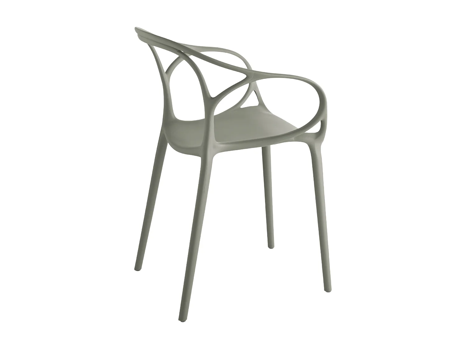 Juego de 2 sillas modernas "Mistral" para el comedor en policropilene gris versátiles cm 57x55 80h