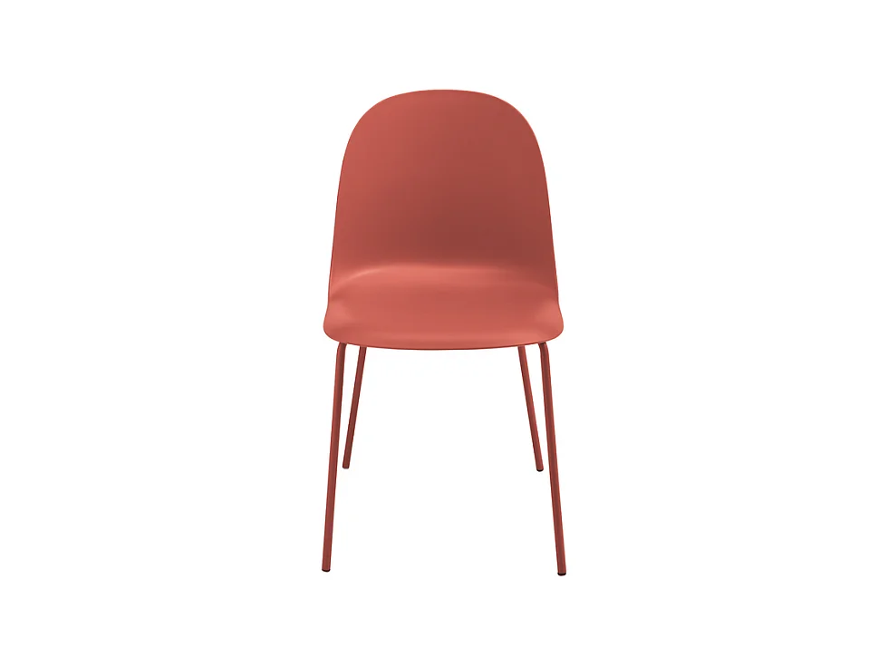 Set van 2 moderne stoelen "Leandro" in rood polypropyleen met metalen frame cm 45x50 82h