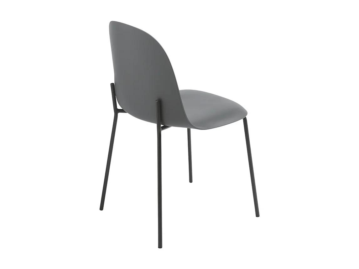 Set von 2 modernen Stühlen "Leandro" aus Polypropylen anthrazit mit Metallgestell cm 45x50 82h