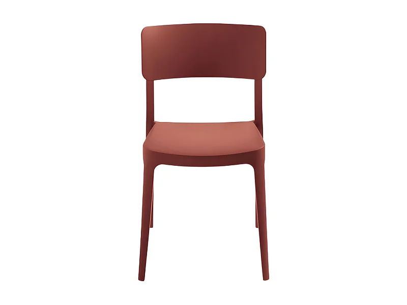 Juego de 4 sillas apilables rojas "Maribela" en polipropileno cm 50x51 81h