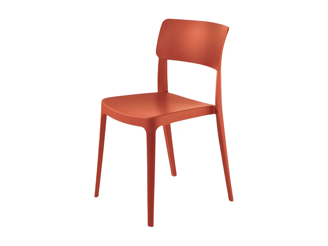 Lot de 4 chaises rouges empilables "Maribela" en polypropylène cm 50x51 81h