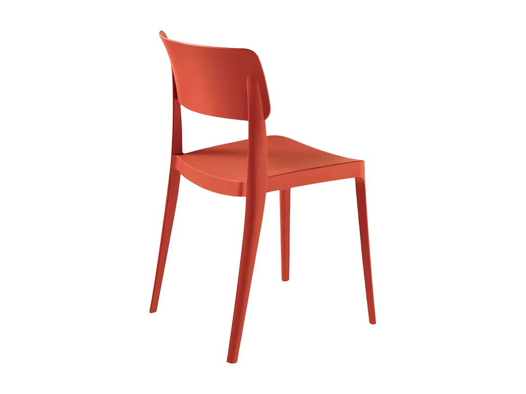Lot de 4 chaises rouges empilables "Maribela" en polypropylène cm 50x51 81h