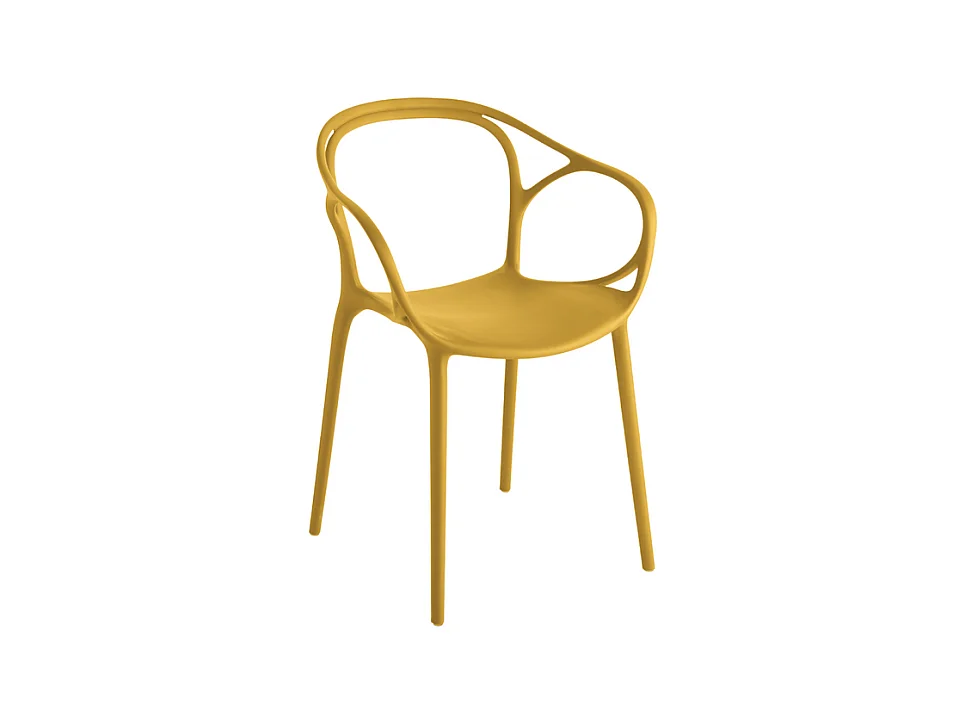 Set de 2 chaises gialle moderne "Mistral" da pranzo en polipropilene versatili cm 57x55 80h