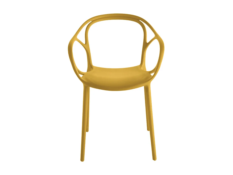 Conjunto de 2 cadeiras amarelas modernas "Mistral" para jantar em polipropileno versátil cm 57x55 80h