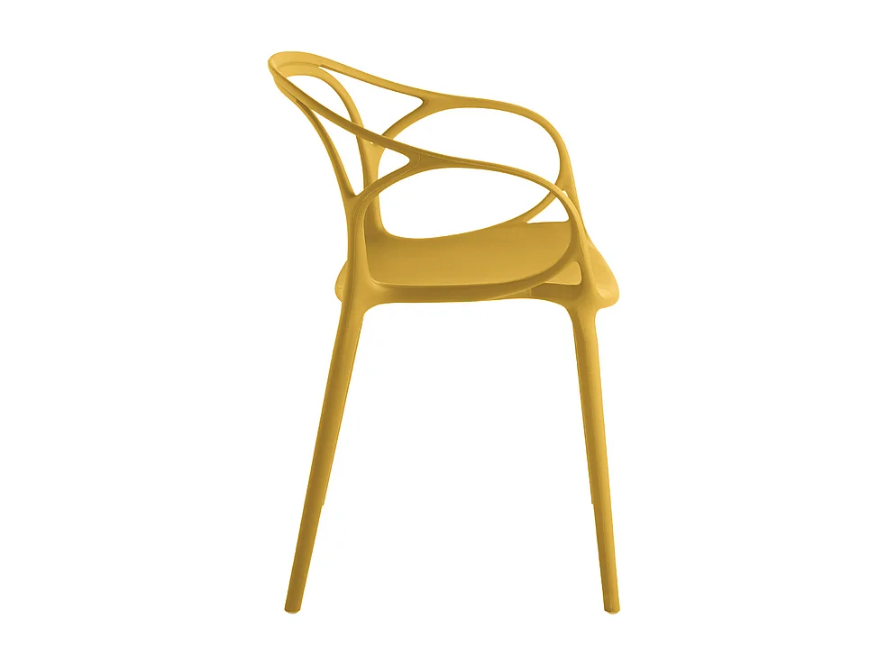 Conjunto de 2 cadeiras amarelas modernas "Mistral" para jantar em polipropileno versátil cm 57x55 80h