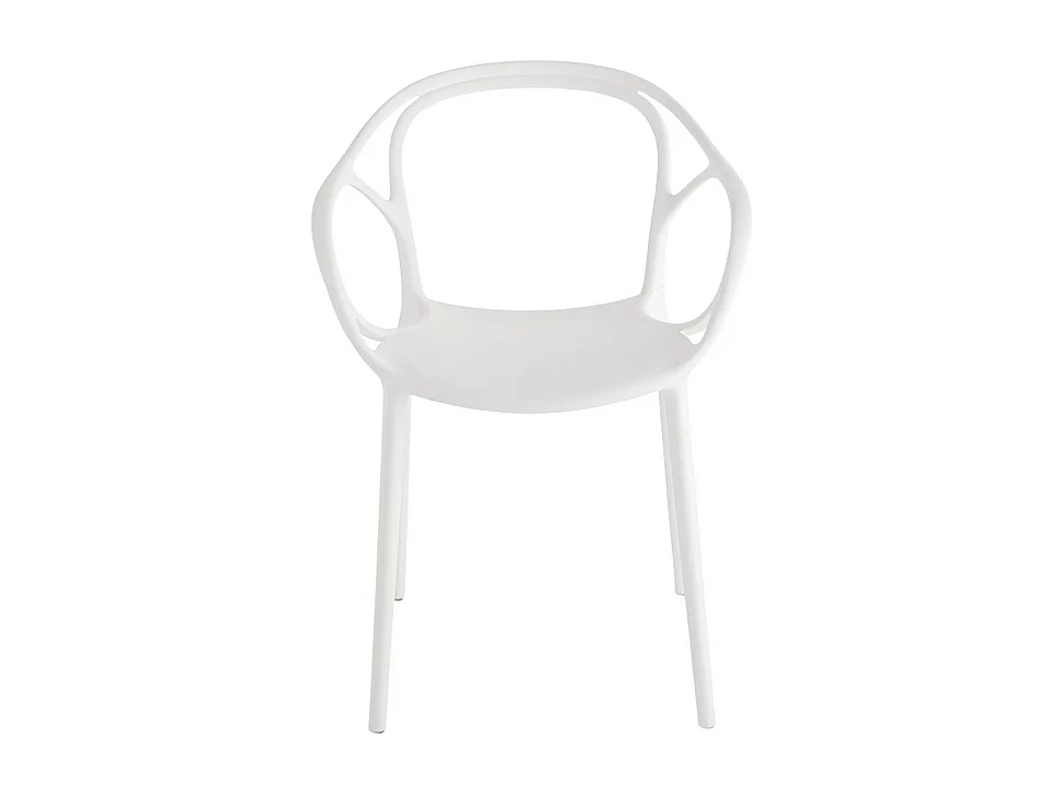 Juego de 2 sillas blancas modernas "Mistral" polipropileno versátil cm 57x55 80h