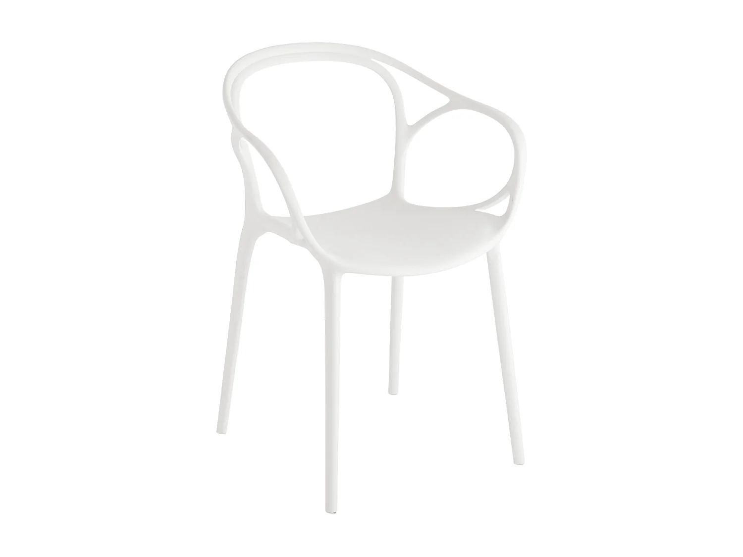 Set di 2 sedie bianche moderne "Mistral" da pranzo in polipropilene versatili cm 57x55 80h