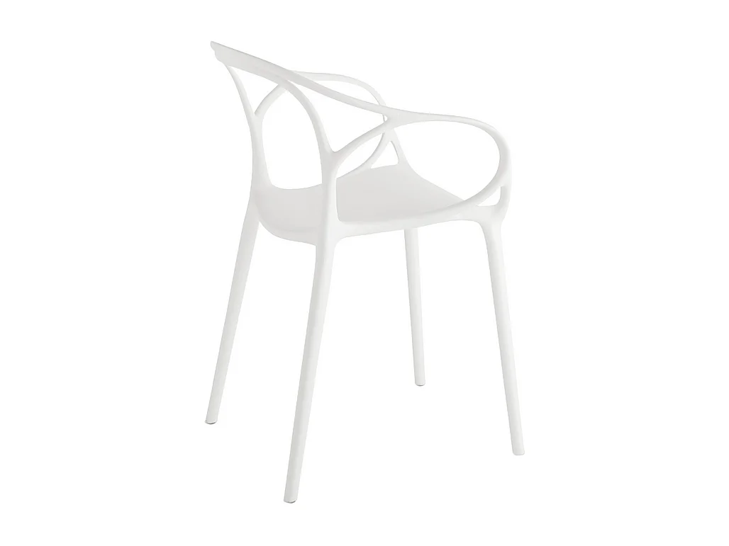 Set di 2 sedie bianche moderne "Mistral" da pranzo in polipropilene versatili cm 57x55 80h