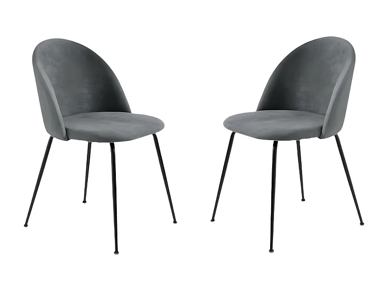 Set di 4 sedie antracite in tessuto moderne da pranzo "Prince" con imbottitura cm 50x52 81h