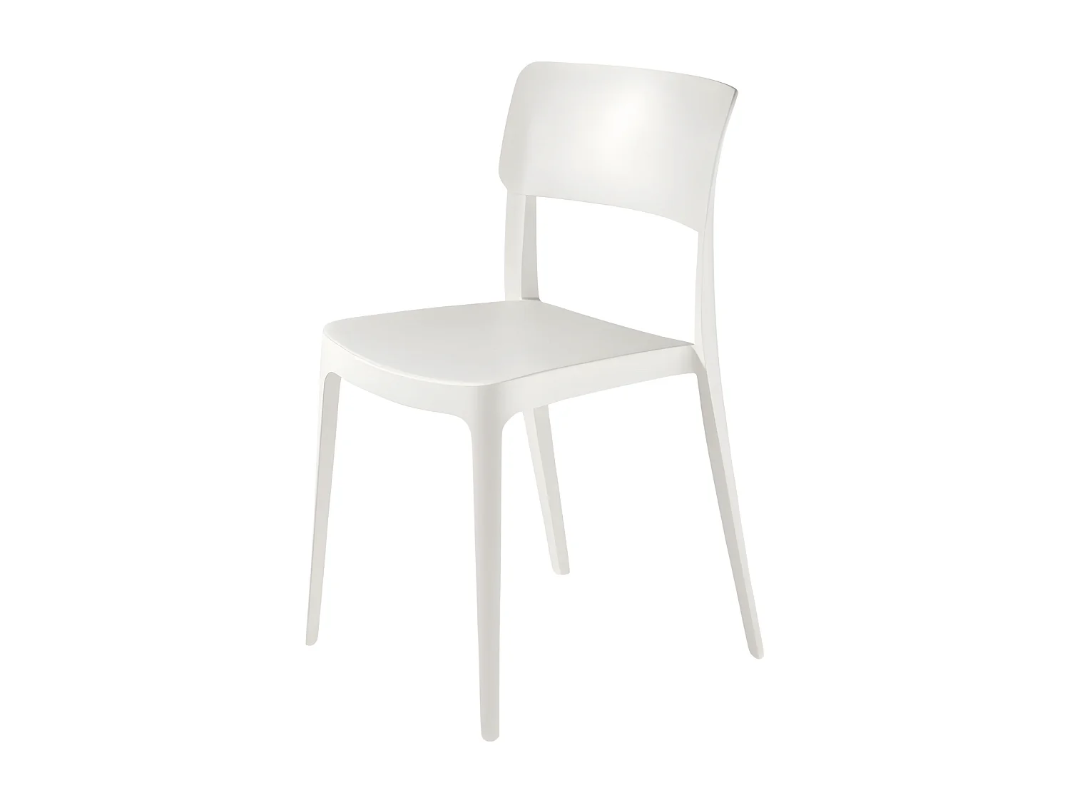 Lot de 4 chaises empilables blanches "Maribela" en polypropylène cm 50x51 81h