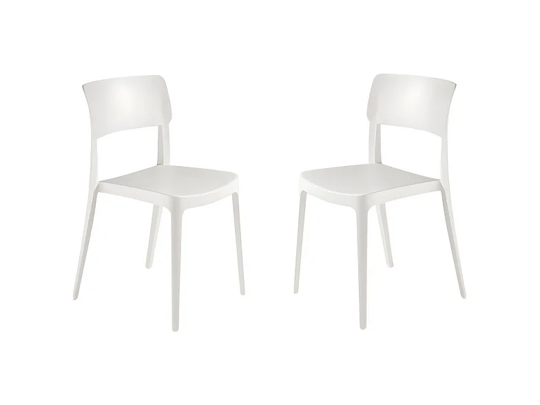 Lot de 4 chaises empilables blanches "Maribela" en polypropylène cm 50x51 81h