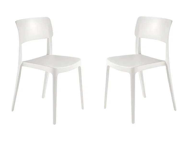 Lot de 4 chaises empilables blanches "Maribela" en polypropylène cm 50x51 81h