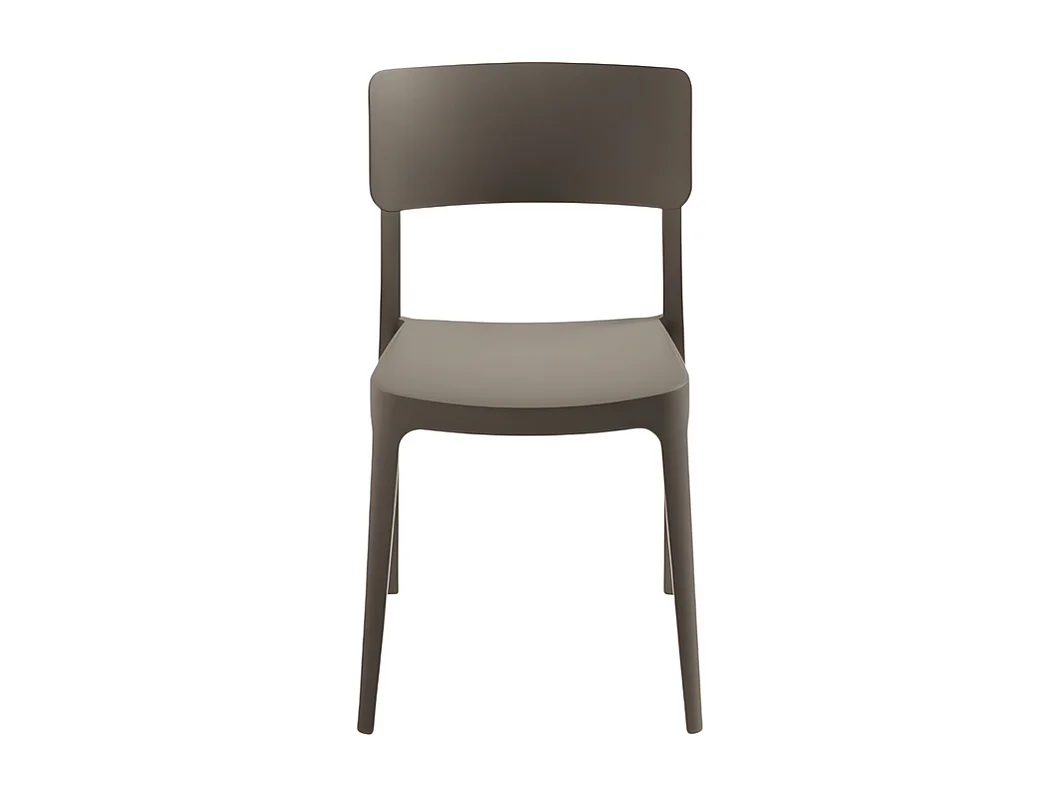 Conjunto de 4 cadeiras tortora empilháveis "Maribela" em polipropileno cm 50x51 81h