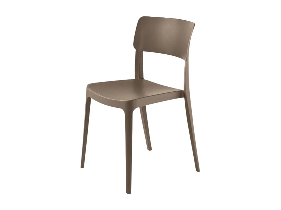 Conjunto de 4 cadeiras tortora empilháveis "Maribela" em polipropileno cm 50x51 81h