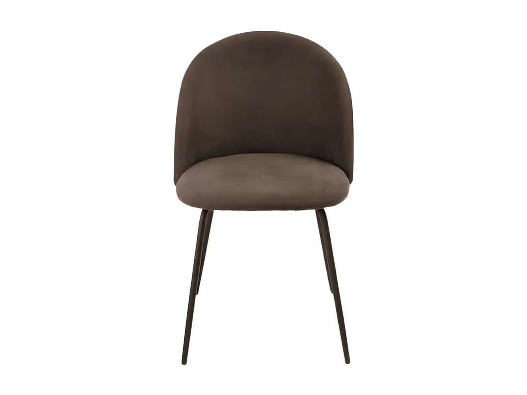 Set de 4 chaises en tissu marron moderne "Prince" avec rembourrage et pieds marron cm 50x52 81h