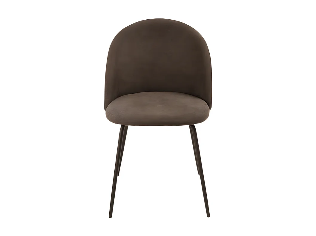 Set von 4 Stühle aus braunem Stoff "Prince" mit Polsterung und braunen Beinen cm 50x52 81h