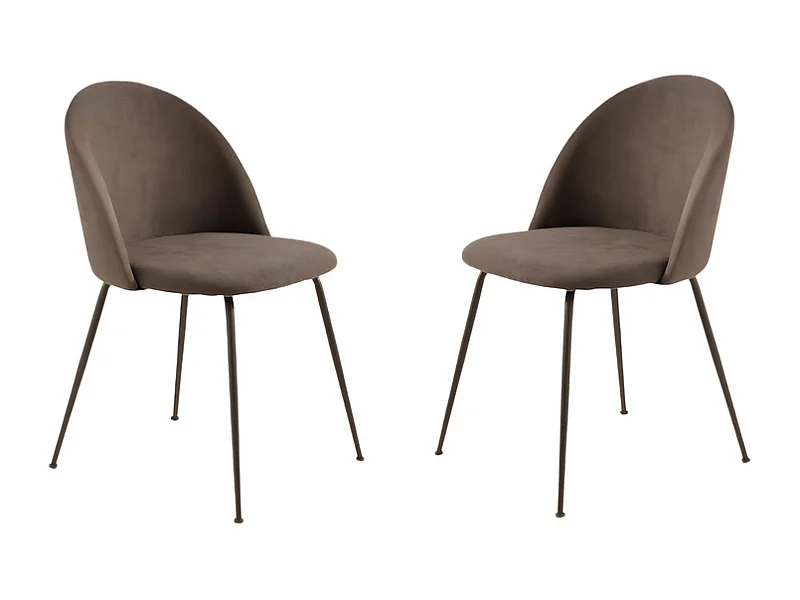 Zestaw 4 krzeseł z nowoczesnej brązowej tkaniny „Prince” z brązową tapicerką i nogami cm 50x52 81h