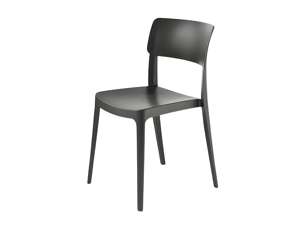 Lot de 4 chaises empilables anthracite "Maribela" en polypropylène cm 50x51 81h