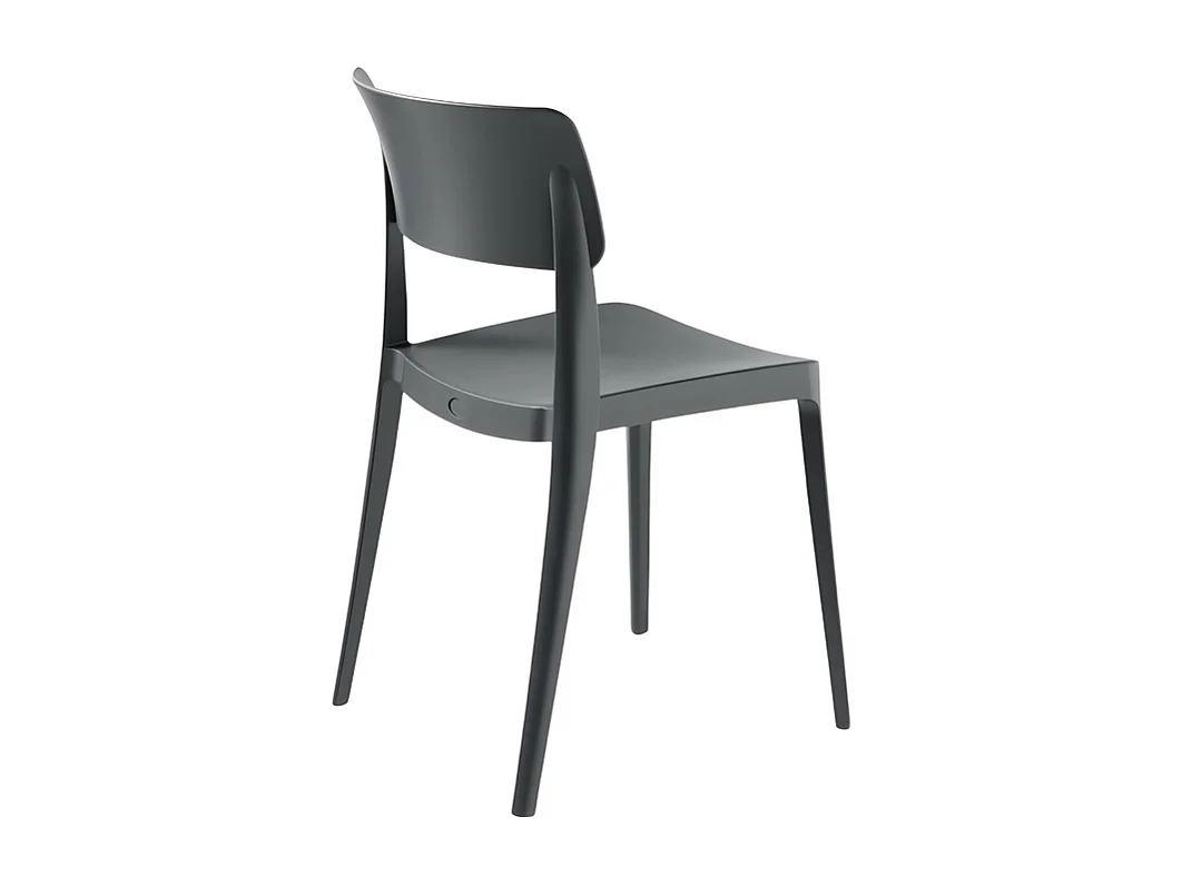 Lot de 4 chaises empilables anthracite "Maribela" en polypropylène cm 50x51 81h