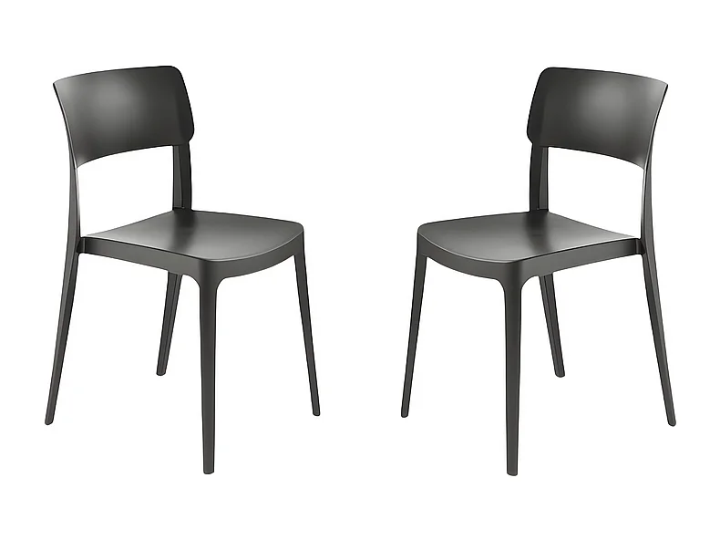 Juego de 4 sillas antracitas apilables "Maribela" en polipropileno cm 50x51 81h