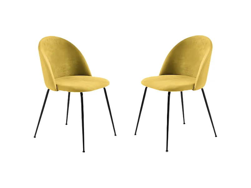 Set de 4 chaises en tissu jaune moderne "Prince" avec rembourrage cm 50x52 81h