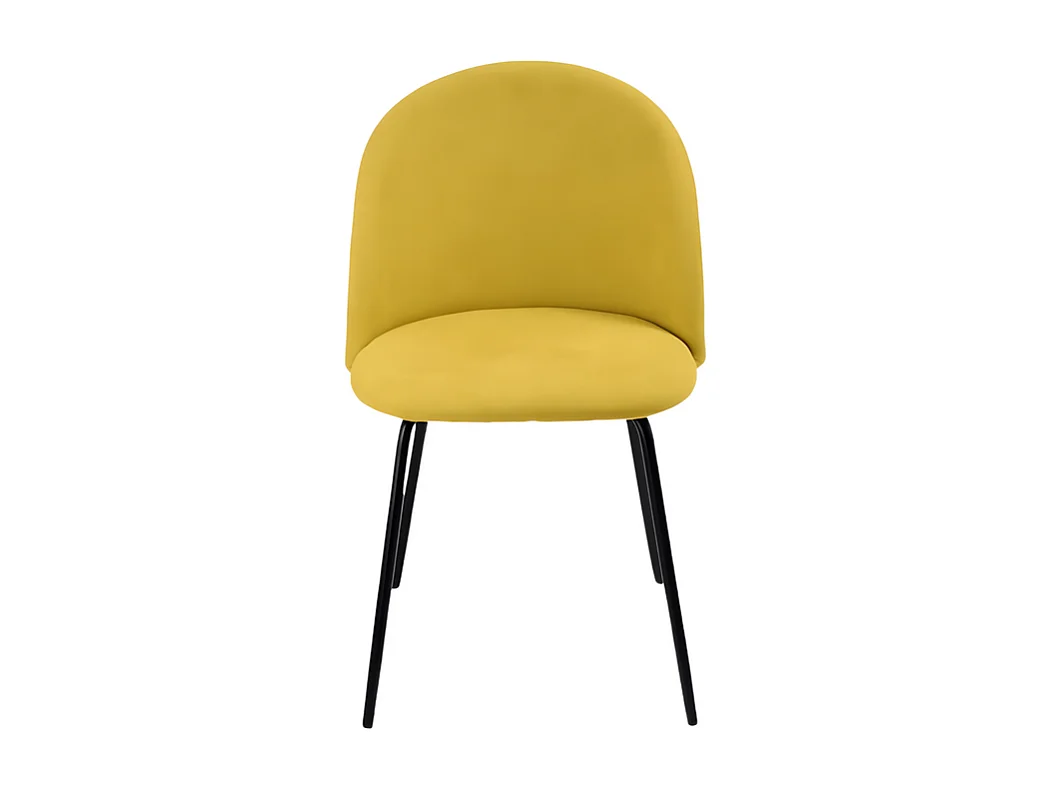 Set di 4 sedie gialle in tessuto moderne da pranzo "Prince" con imbottitura cm 50x52 81h