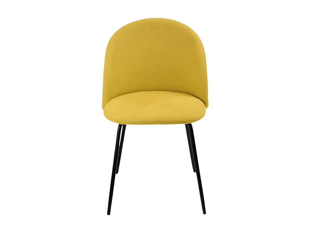 Juego de 4 sillas amarillas en tela moderna "Prince" con relleno cm 50x52 81h