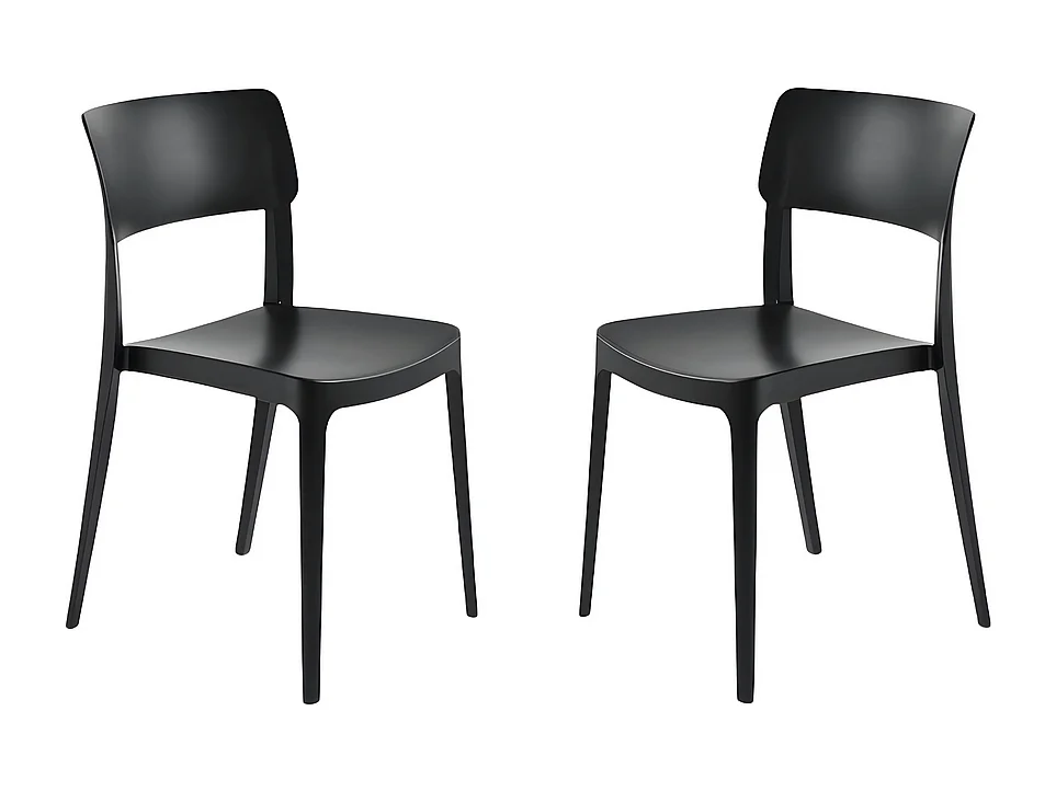 Lot de 4 chaises empilables noires "Maribela" en polypropylène cm 50x51 81h