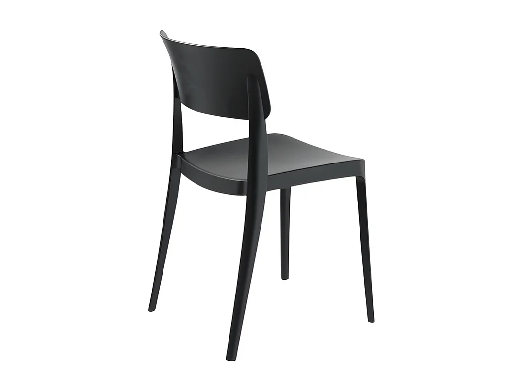 Juego de 4 sillas apilables negras "Maribela" en polipropileno cm 50x51 81h