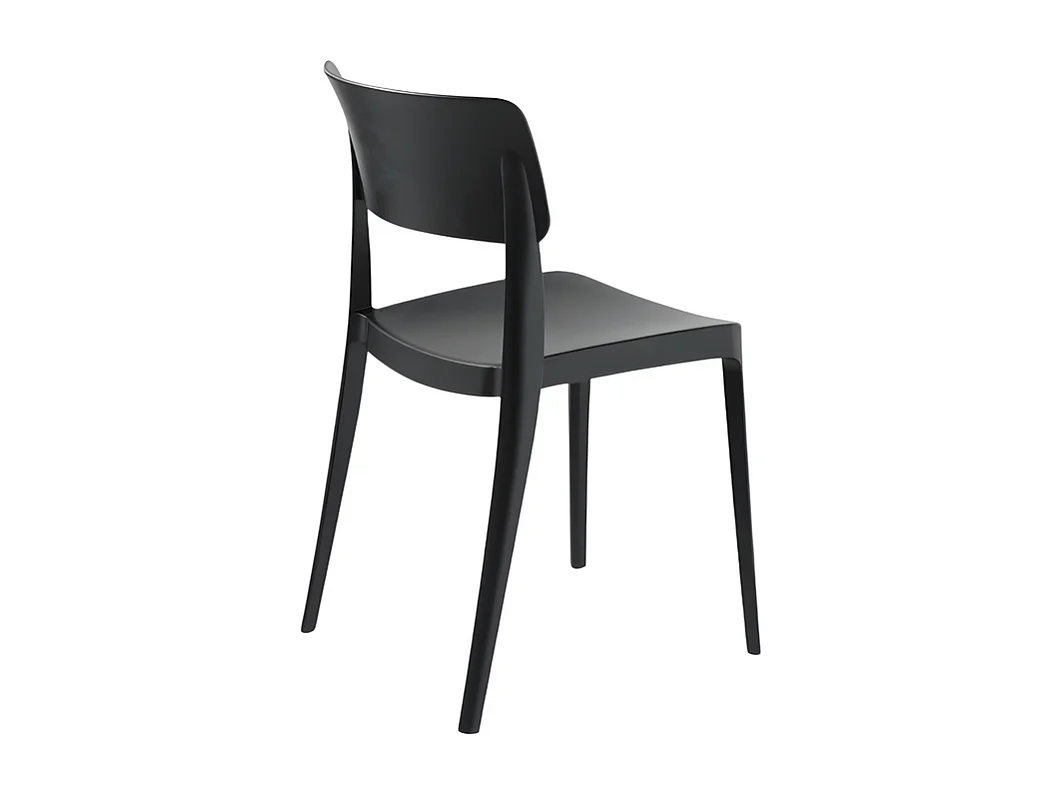 Satz von 4 schwarzen Stühlen stapelbar "Maribela" aus Polypropylen cm 50x51 81h