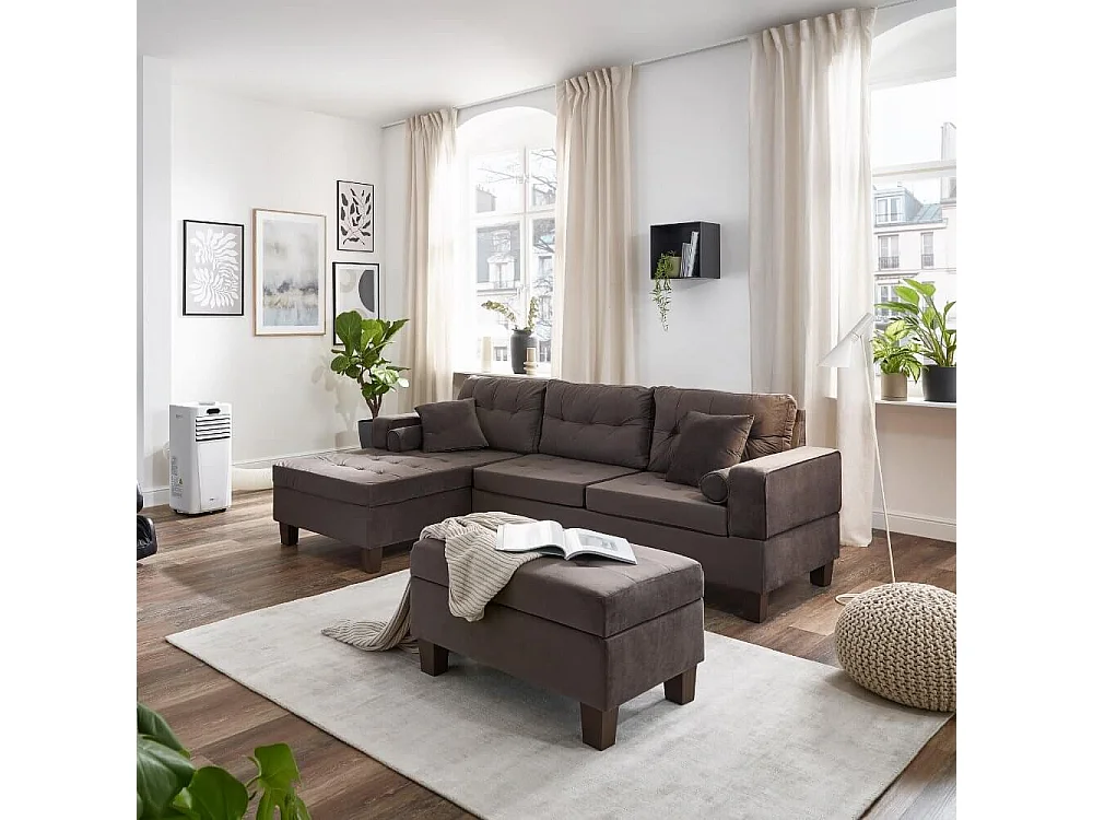 Home Deluxe Canapé ROM velours marron