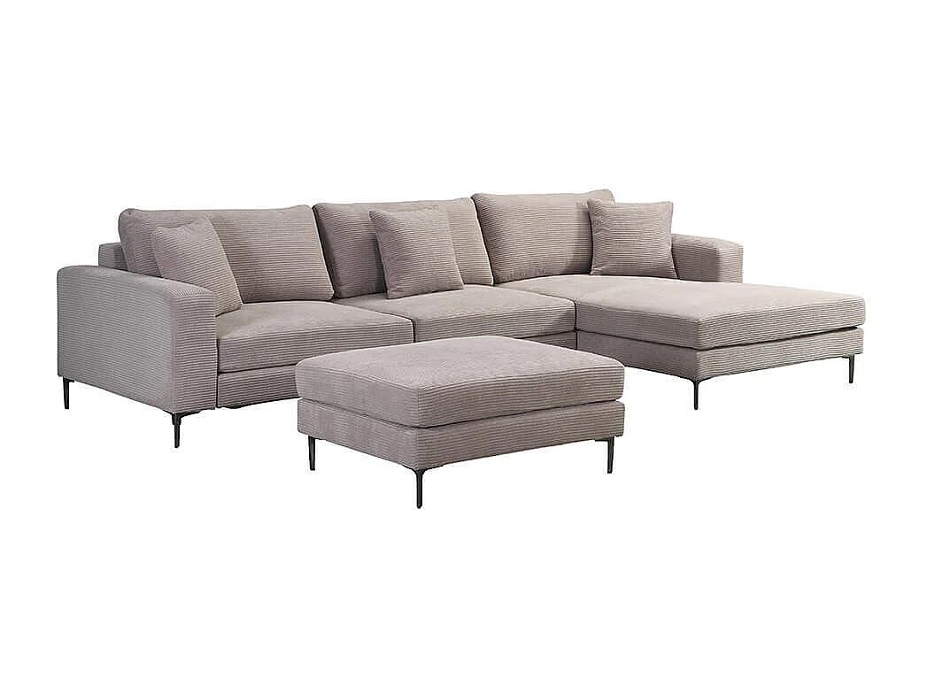 Home Deluxe Canapé BELLANO Beige L 340 x 188 x 94 cm - Ottomane : Droite