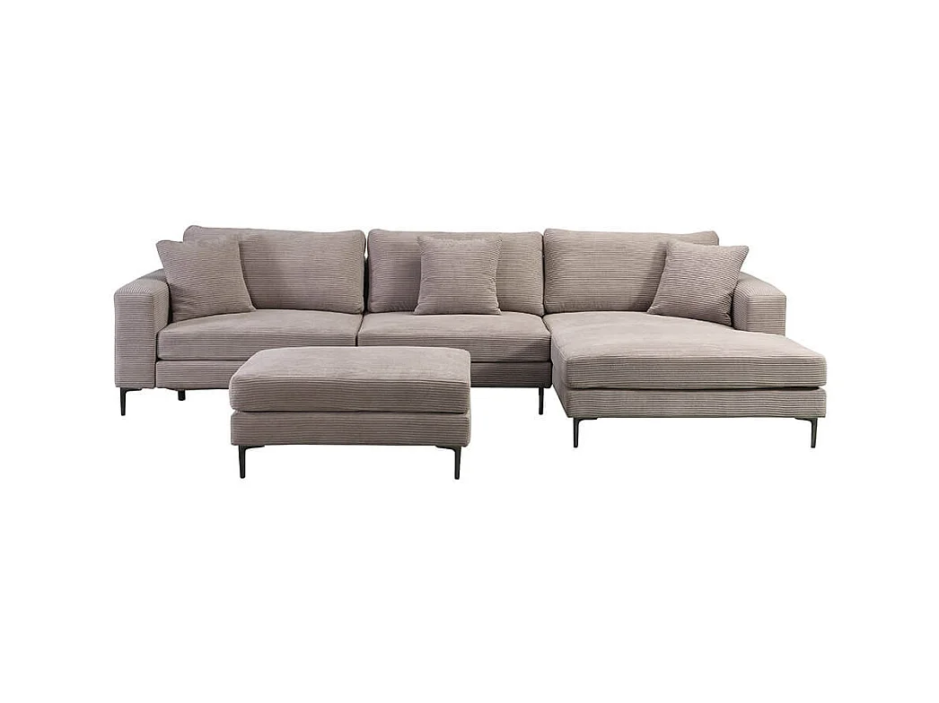 Home Deluxe Canapé BELLANO Beige L 340 x 188 x 94 cm - Ottomane : Droite