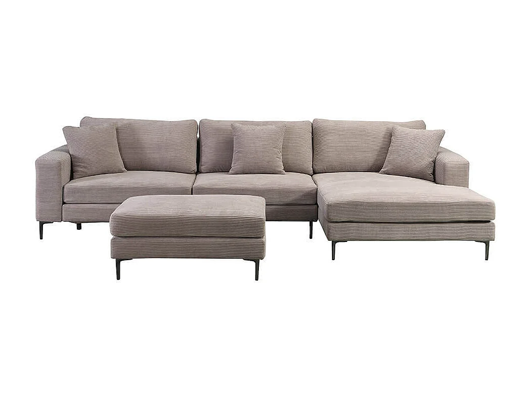 Home Deluxe Canapé BELLANO Beige L 340 x 188 x 94 cm - Ottomane : Droite