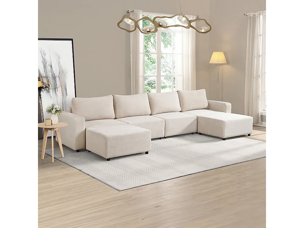 Home Deluxe Canapé-lit modulable VINA XXL, Beige
