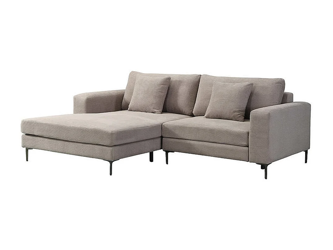 Home Deluxe Canapé BELLANO Beige M 238 x 188 x 94 cm - Ottomane : Gauche