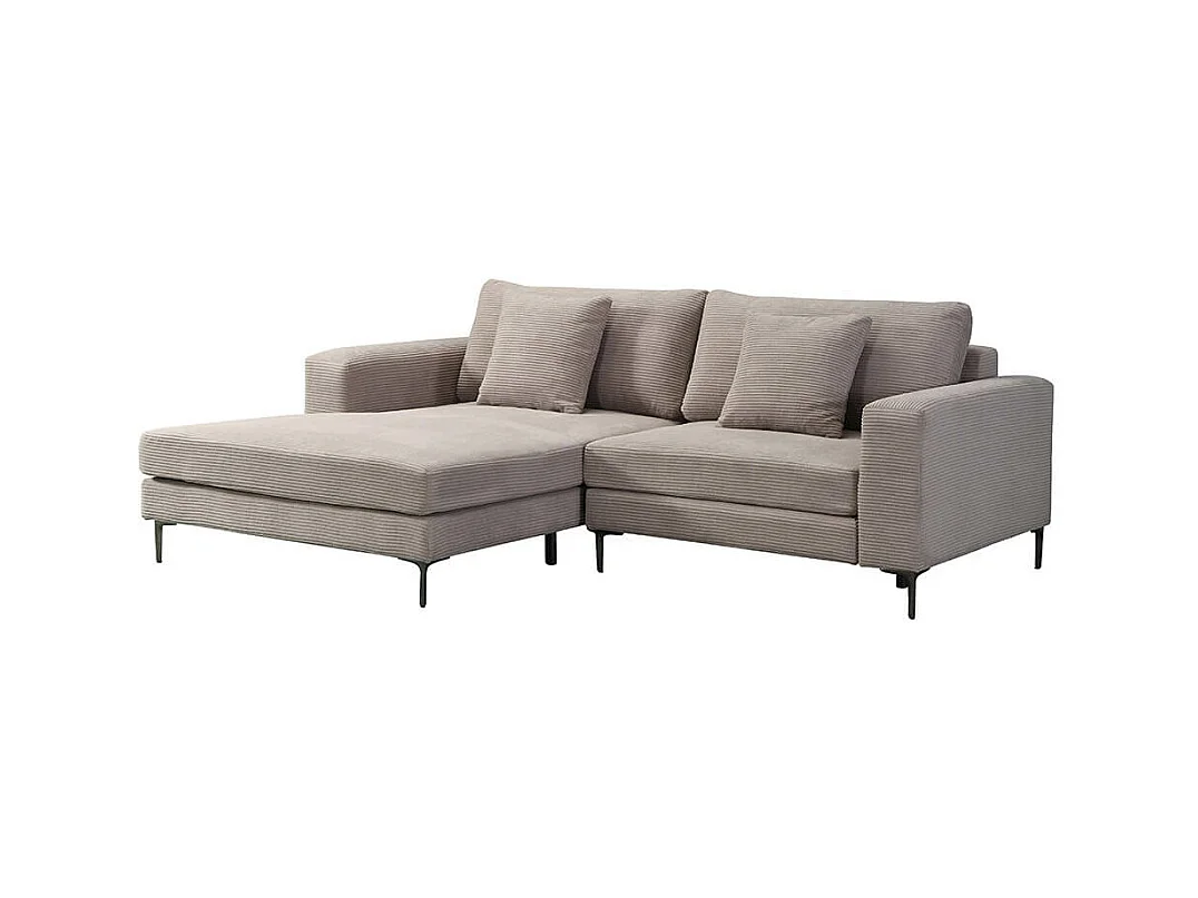Home Deluxe Canapé BELLANO Beige M 238 x 188 x 94 cm - Ottomane : Gauche