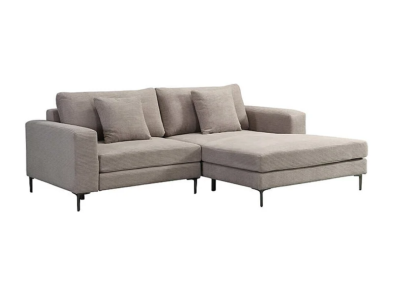 Home Deluxe Canapé BELLANO Beige M 238 x 188 x 94 cm - Ottomane : Droite