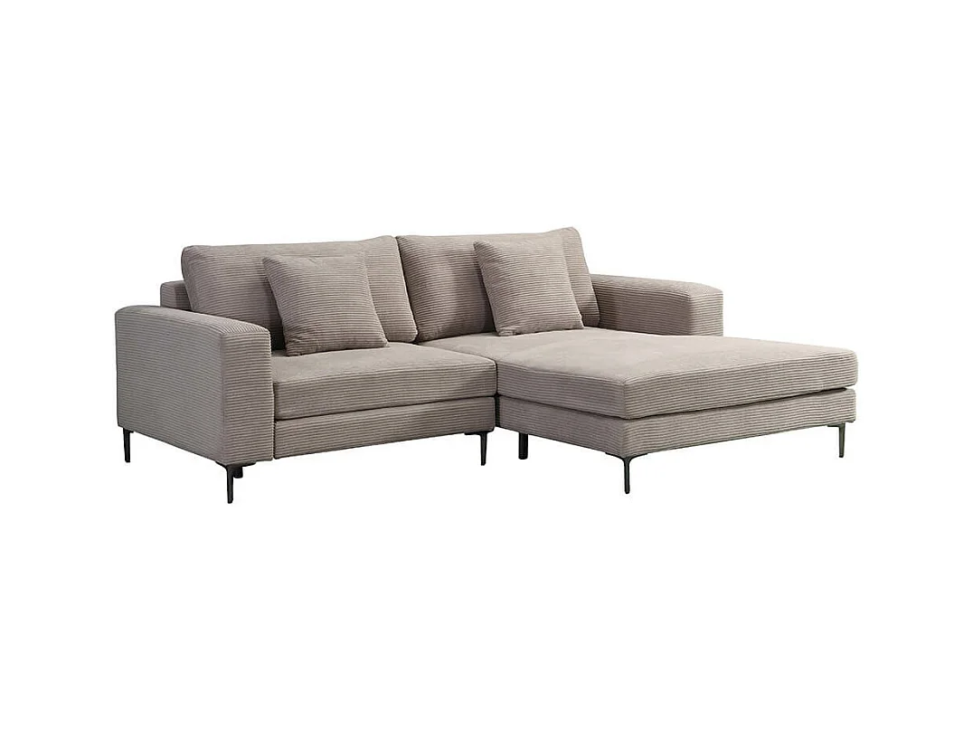 Home Deluxe Canapé BELLANO Beige M 238 x 188 x 94 cm - Ottomane : Droite