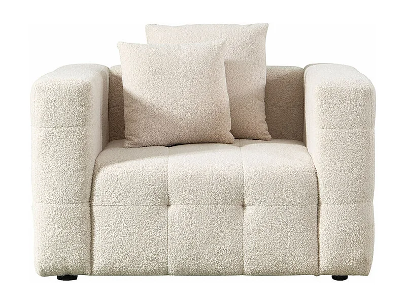 Home Deluxe - Teddy Fauteuil Bouclé COMO - 132 x 92 cm Beige