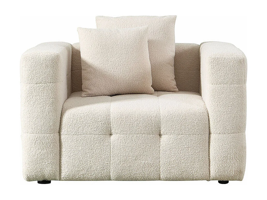 Home Deluxe - Teddy Fauteuil Bouclé COMO - 132 x 92 cm Beige