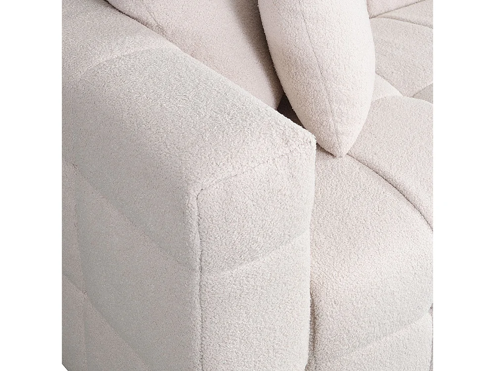 Home Deluxe - Teddy Fauteuil Bouclé COMO - 132 x 92 cm Beige