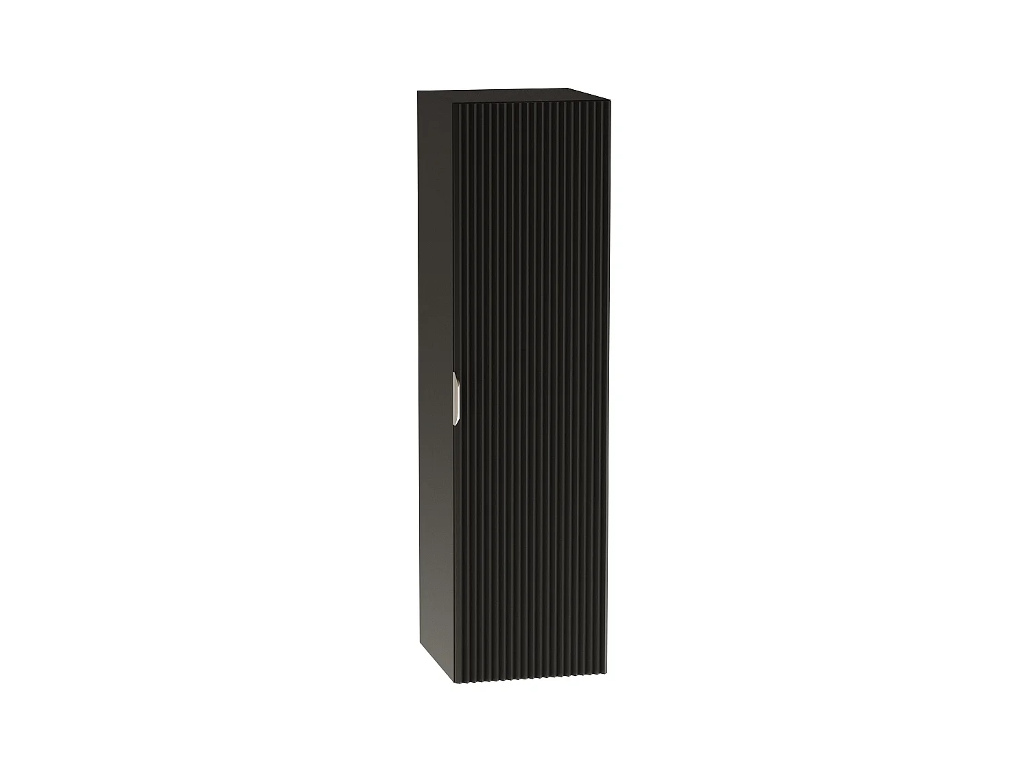 Meuble colonne suspendu de salle de bain WENA, façades cannelées, Willy, 120x33x33 cm, Noir