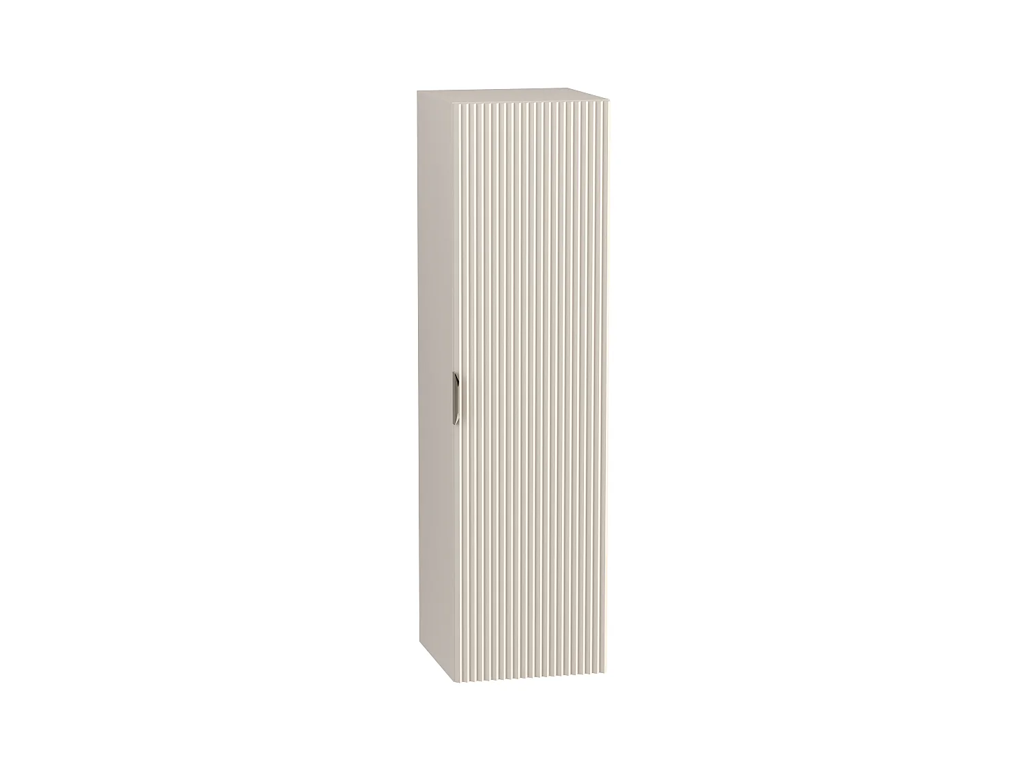 Meuble colonne suspendu de salle de bain WENA, façades cannelées, Willy, 120x33x33 cm, Cachemire