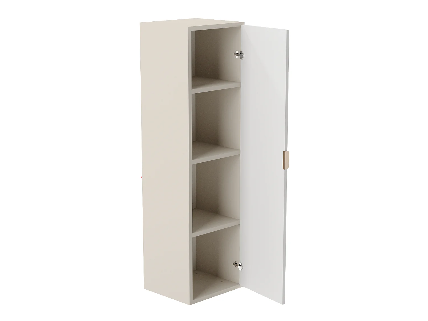 Meuble colonne suspendu de salle de bain WENA, façades cannelées, Willy, 120x33x33 cm, Cachemire