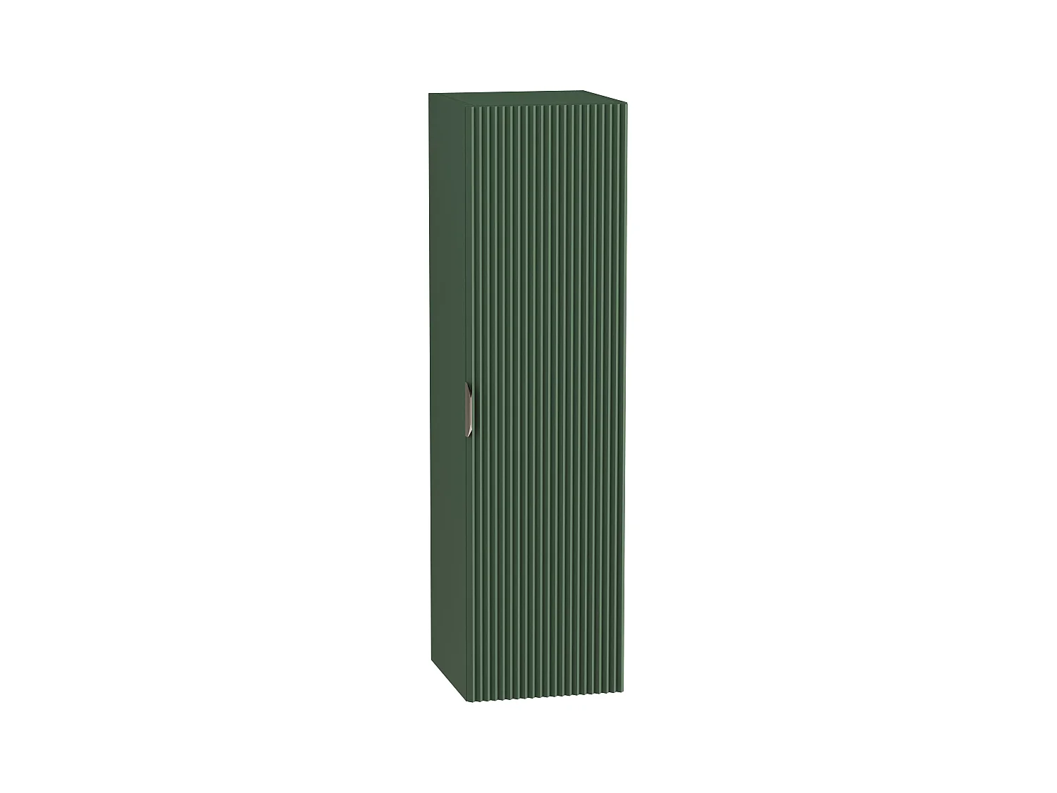 Meuble colonne suspendu de salle de bain WENA, façades cannelées, Willy, 120x33x33 cm, Vert