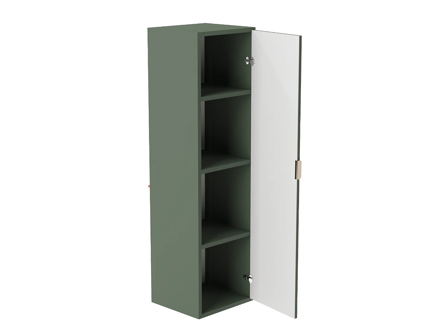 Meuble colonne suspendu de salle de bain WENA, façades cannelées, Willy, 120x33x33 cm, Vert