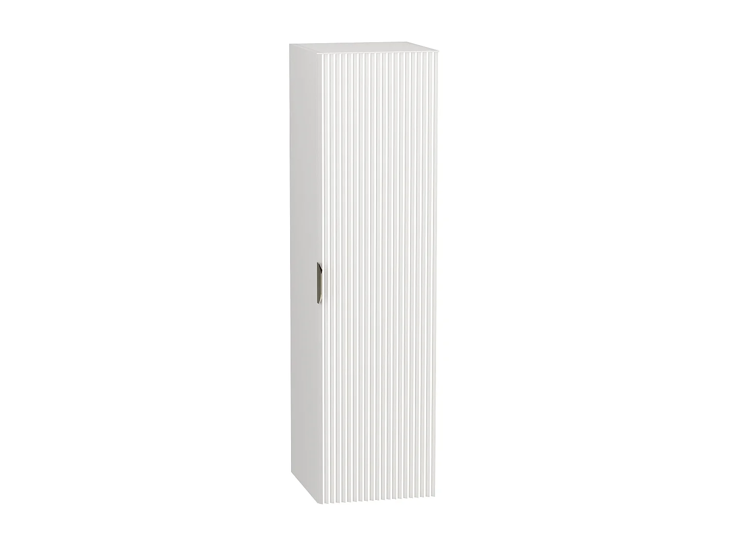 Meuble colonne suspendu de salle de bain WENA, façades cannelées, Willy, 120x33x33 cm, Blanc