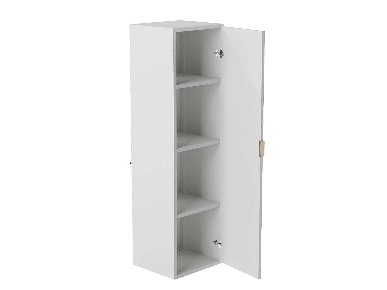 Meuble colonne suspendu de salle de bain WENA, façades cannelées, Willy, 120x33x33 cm, Blanc