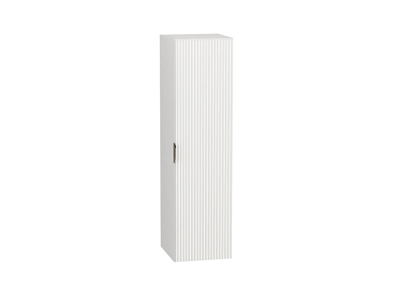 Meuble colonne suspendu de salle de bain WENA, façades cannelées, Willy, 120x33x33 cm, Blanc